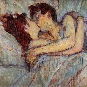 In Bed The Kiss by Toulouse Lautrec